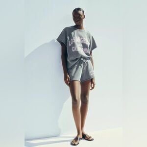 Zara WASHED EFFECT TEXT SWEATSHORTS - New with tags!